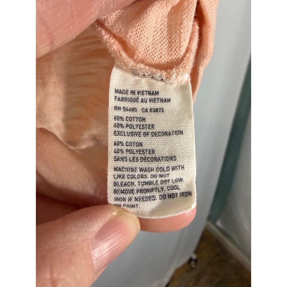 American Eagle‎ Favorite Tee Hoodie Womens Medium Peach Slub Knit Relaxed - Picture 5 of 7
